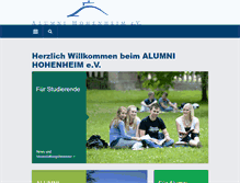 Tablet Screenshot of alumni.uni-hohenheim.de
