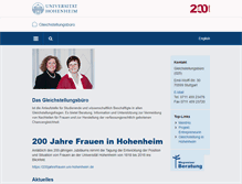 Tablet Screenshot of gleichstellung.uni-hohenheim.de