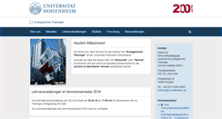 Desktop Screenshot of evtheologie.uni-hohenheim.de
